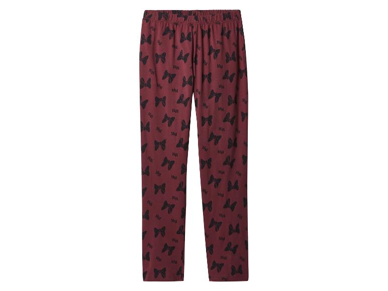 Pantalon de pyjama marron avec des nœuds noirs de Minnie Mouse et l'imprimé « MM ».