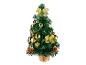 Un petit sapin de Noël avec des décorations dorées.