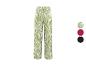 Pantalon femme imprimé zèbre vert et blanc, avec options de couleurs unies