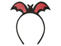 Un serre-tête noir avec des oreilles de chauve-souris rouges pour Halloween.