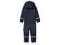 Une combinaison de pluie bleu marine avec capuche pour enfants.