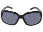 Lunettes de soleil noires avec pierres décoratives sur la monture et verres foncés.