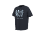 T-shirt bleu foncé avec quatre planches de surf bleu clair et le texte 'OLDEN HOUR'.