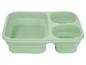 Bol pliable vert pâle à trois compartiments.