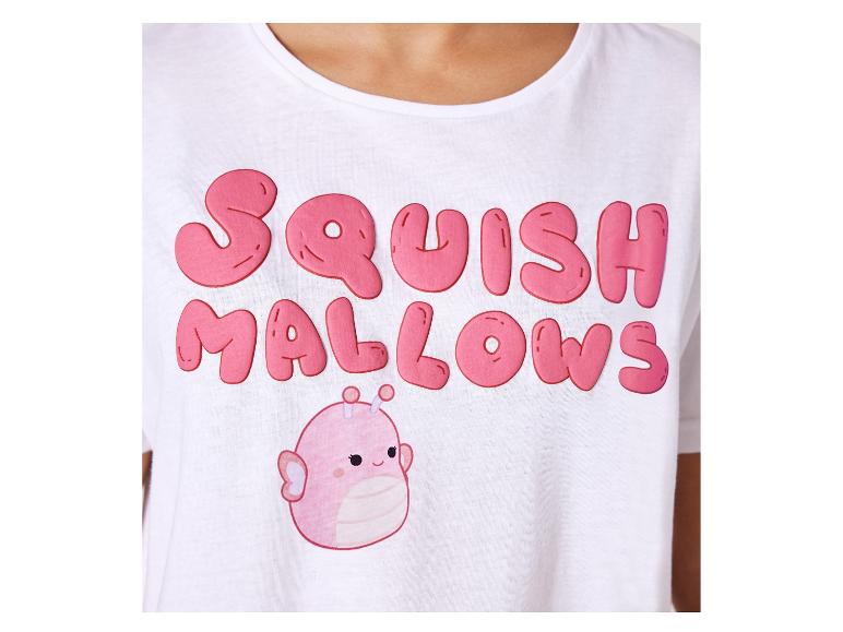 T-shirt blanc avec inscription « Squishmallows » et illustration