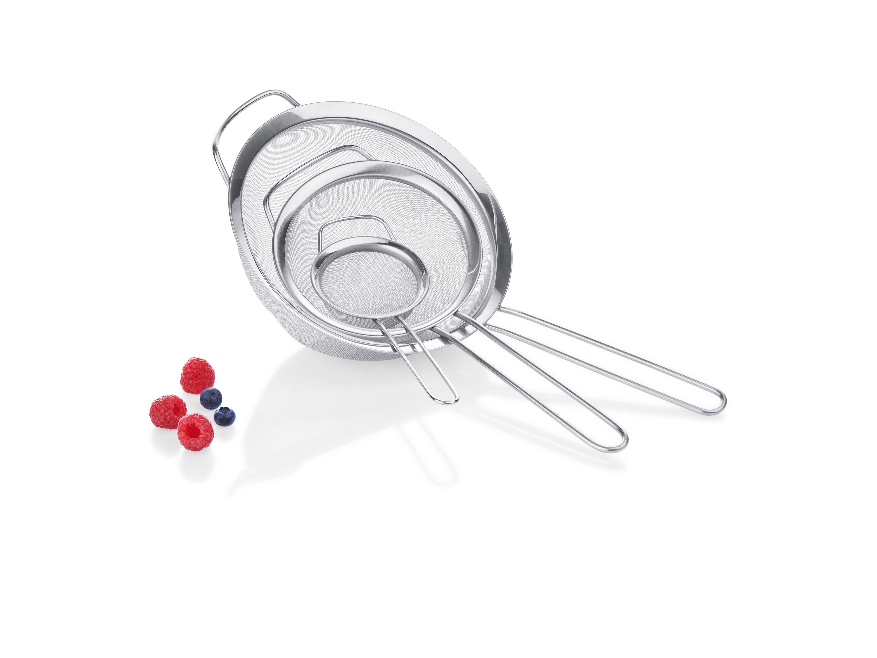 ERNESTO® Lot de 3 passoires en acier inoxydable