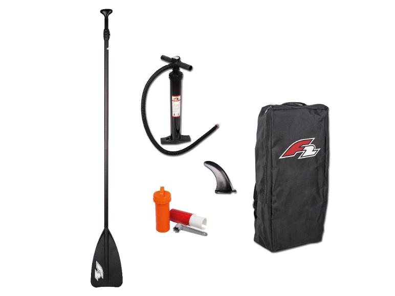 Kit de paddle F2 avec pagaie, pompe, aileron et sac.