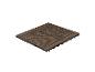 Dalles de terrasse marron emboîtables avec un design à lattes, disposées en carré.