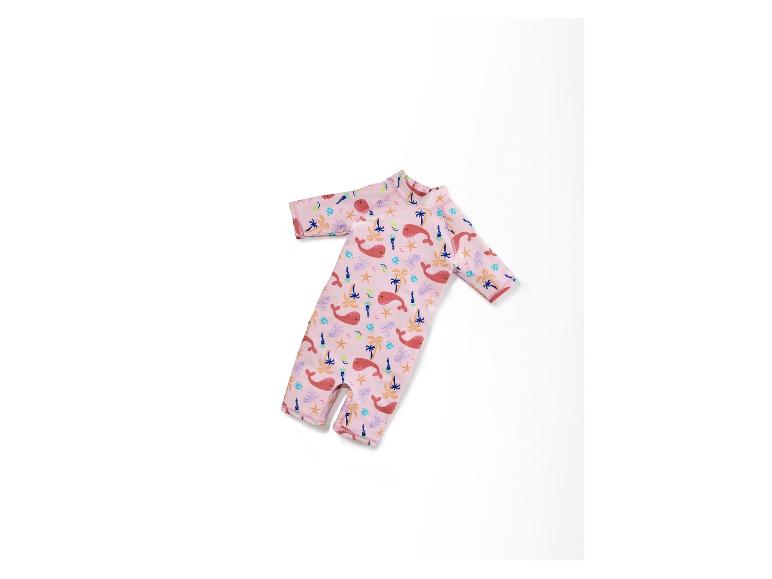 Combinaison de bain enfant, imprimé baleines et coraux.