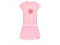 Pyjama rose fille avec t-shirt et short, motif fraise.