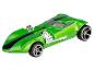 Une voiture de course Hot Wheels verte avec un toit ouvert.