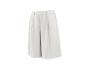 Pantalon culotte blanc ample à taille haute et plis.