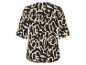 Chemise à manches courtes, motif abstrait noir et beige.