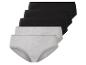 Trois culottes en coton noires et une grise.