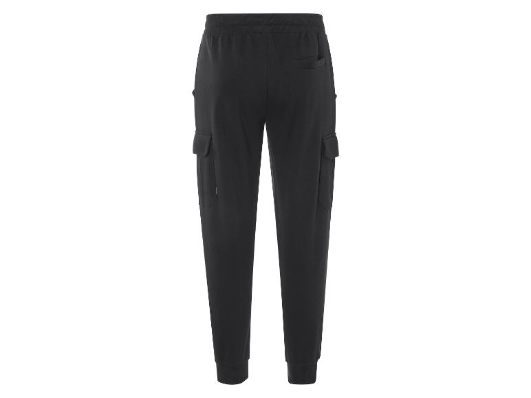 Pantalon de survêtement noir avec des poches cargo.