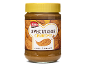 Pot de pâte à tartiner spéculoos croquante avec des morceaux de biscuits.