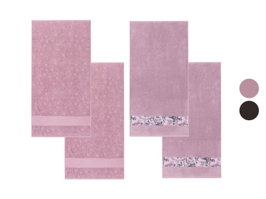 LIVARNO home Lot de 2 serviettes invités en éponge, 30 x 50 cm