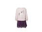 Robe sweat rose licorne pour fille avec jupe plissée violette.