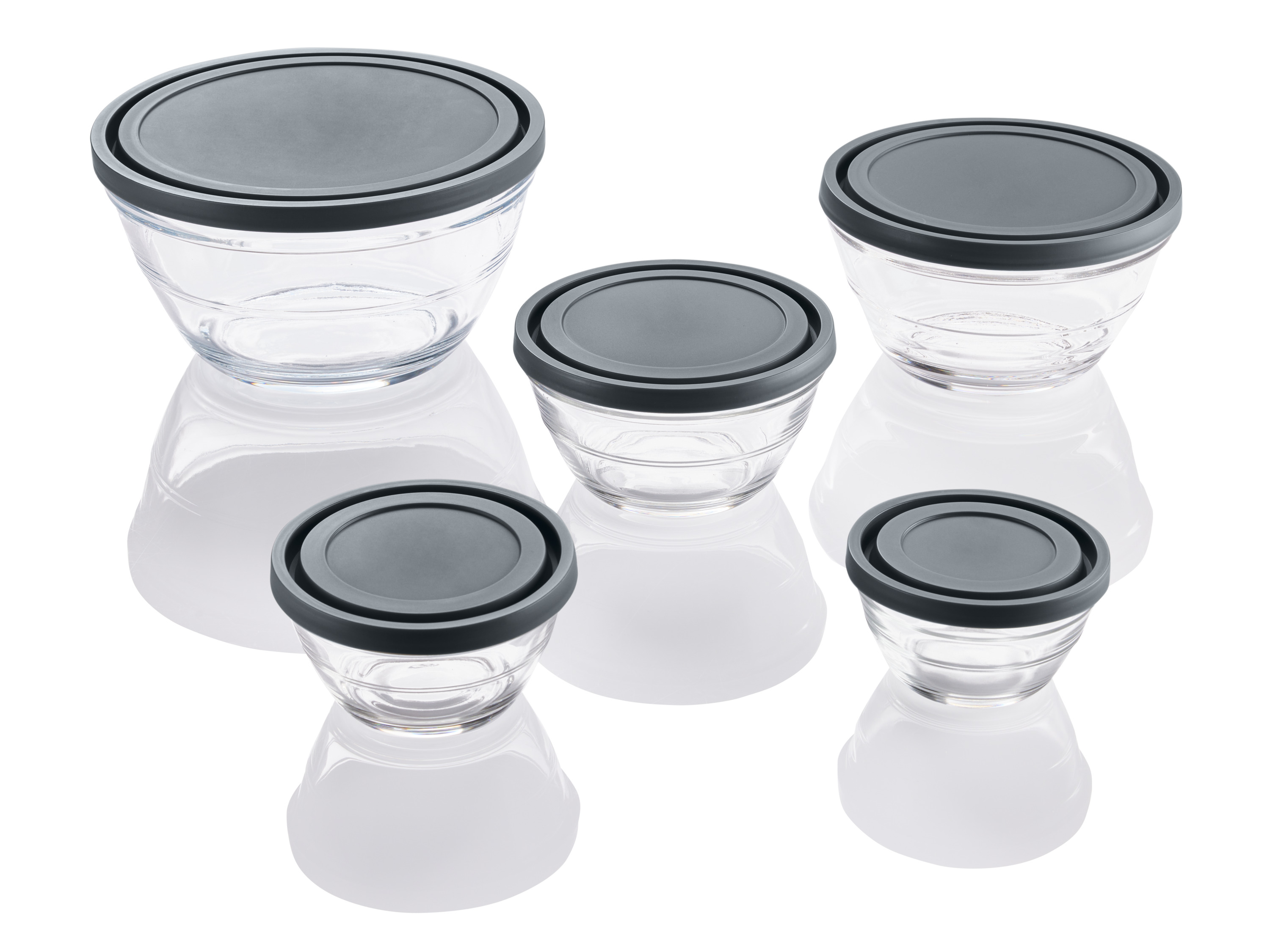 LIVARNO home Boîtes de conservation en verre (gris)