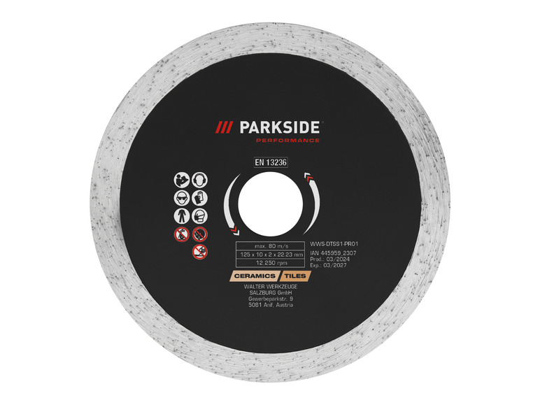 Disque diamanté Parkside pour céramique et carrelage.