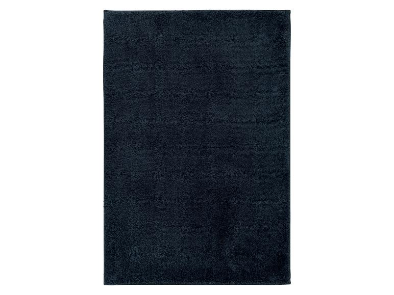 Tapis de bain rectangulaire bleu foncé