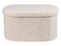 Pouf ovale bouclé couleur ivoire