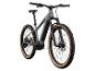Un vélo de montagne électrique gris avec des pneus Maxxis.