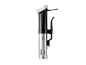 Appareil de cuisson sous vide en acier inoxydable et noir sur fond blanc