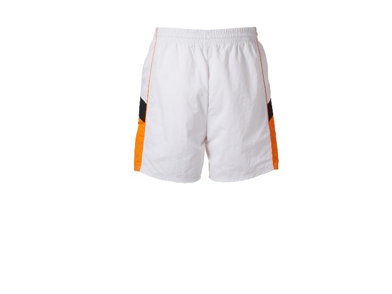 Shorts blancs pour hommes avec des rayures orange et noires