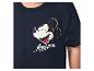 T-shirt bleu foncé avec un graphique souriant de Mickey Mouse et le texte 'Mickey Mouse'