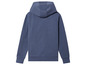 Un sweat-shirt à capuche bleu.