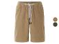 Shorts en velours côtelé beige avec cordon de serrage.