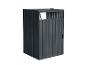 Abri de jardin en métal gris anthracite avec toit ouvert et porte