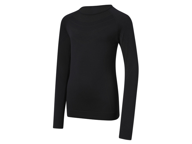 Un t-shirt à manches longues noir et sans couture.
