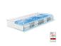 Matelas avec mousse à mémoire de forme et ressorts ensachés.
