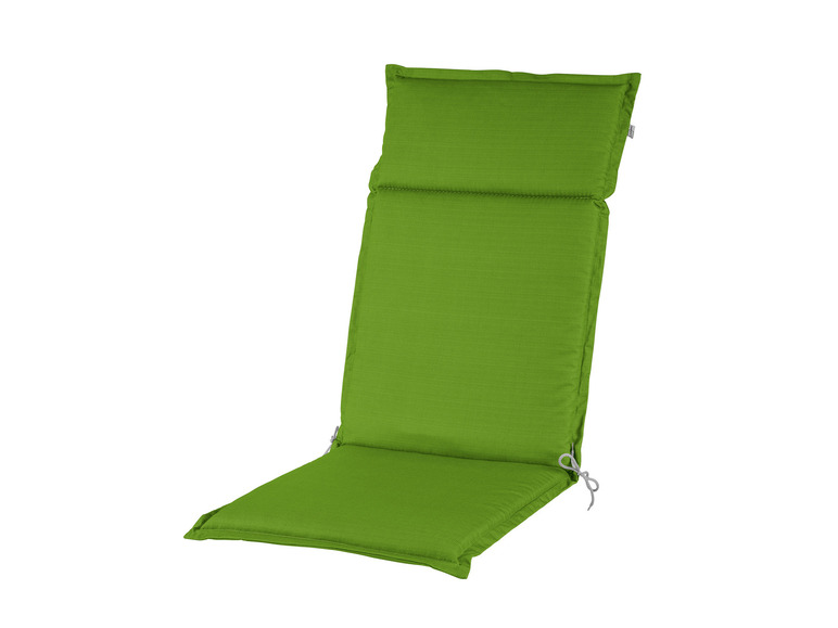 Coussin d'assise vert avec dossier.