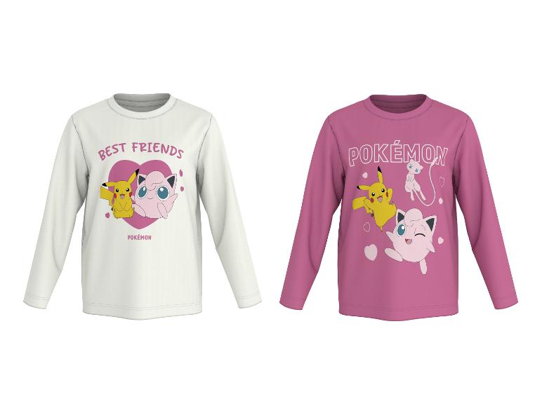 LUPILU® t-shirts à manches longues pour enfants, lot de 2, avec motifs Pokémon de Pikachu et Rondoudou.