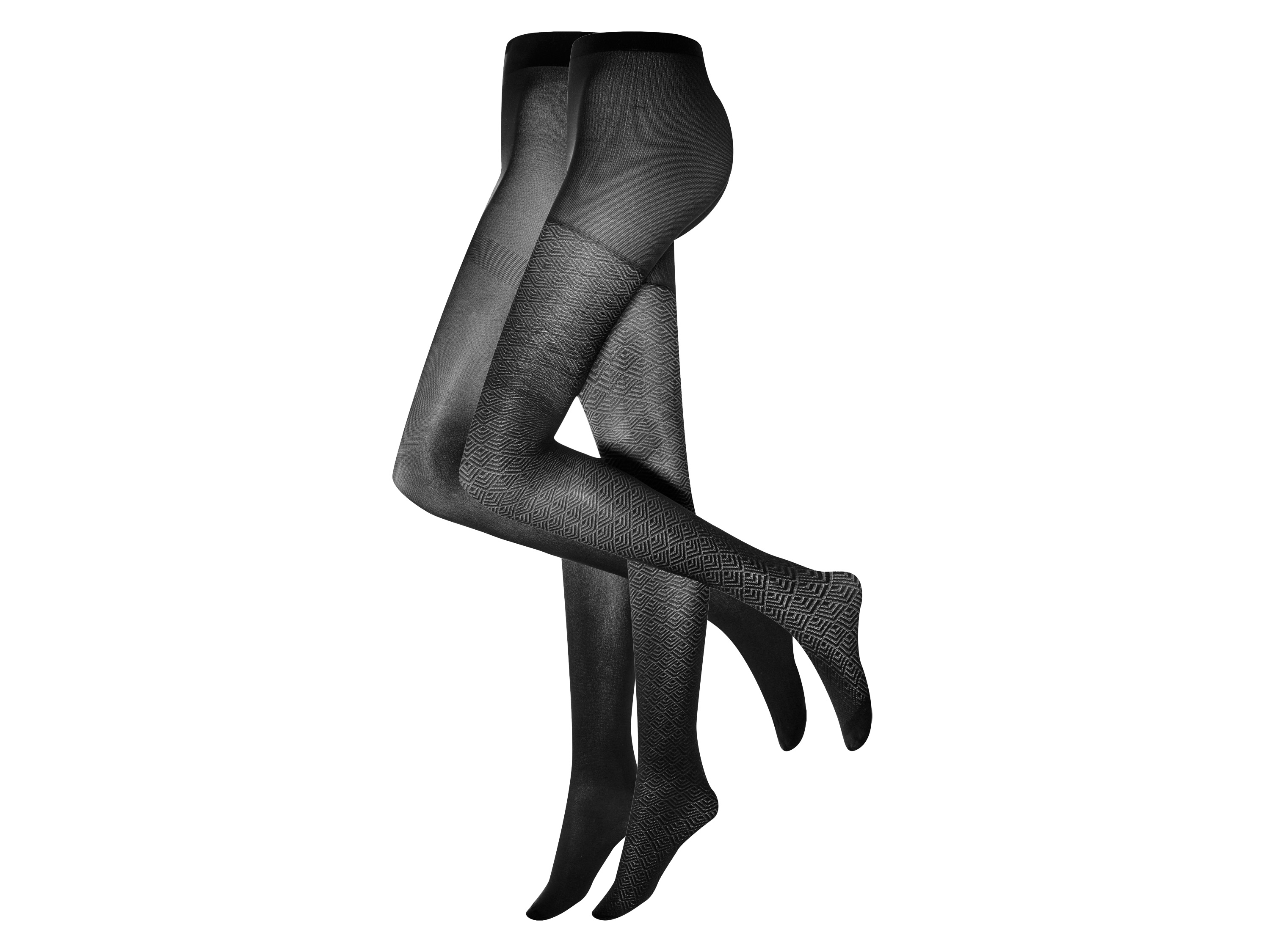 esmara® Lot de 2 collants fins femme (Géométrique)