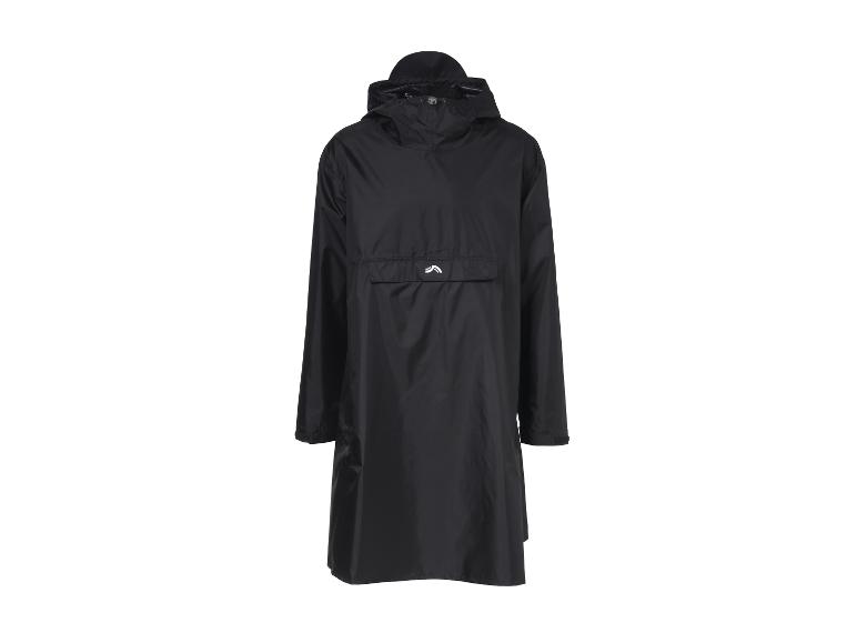 Poncho de pluie noir avec capuche et poche avant
