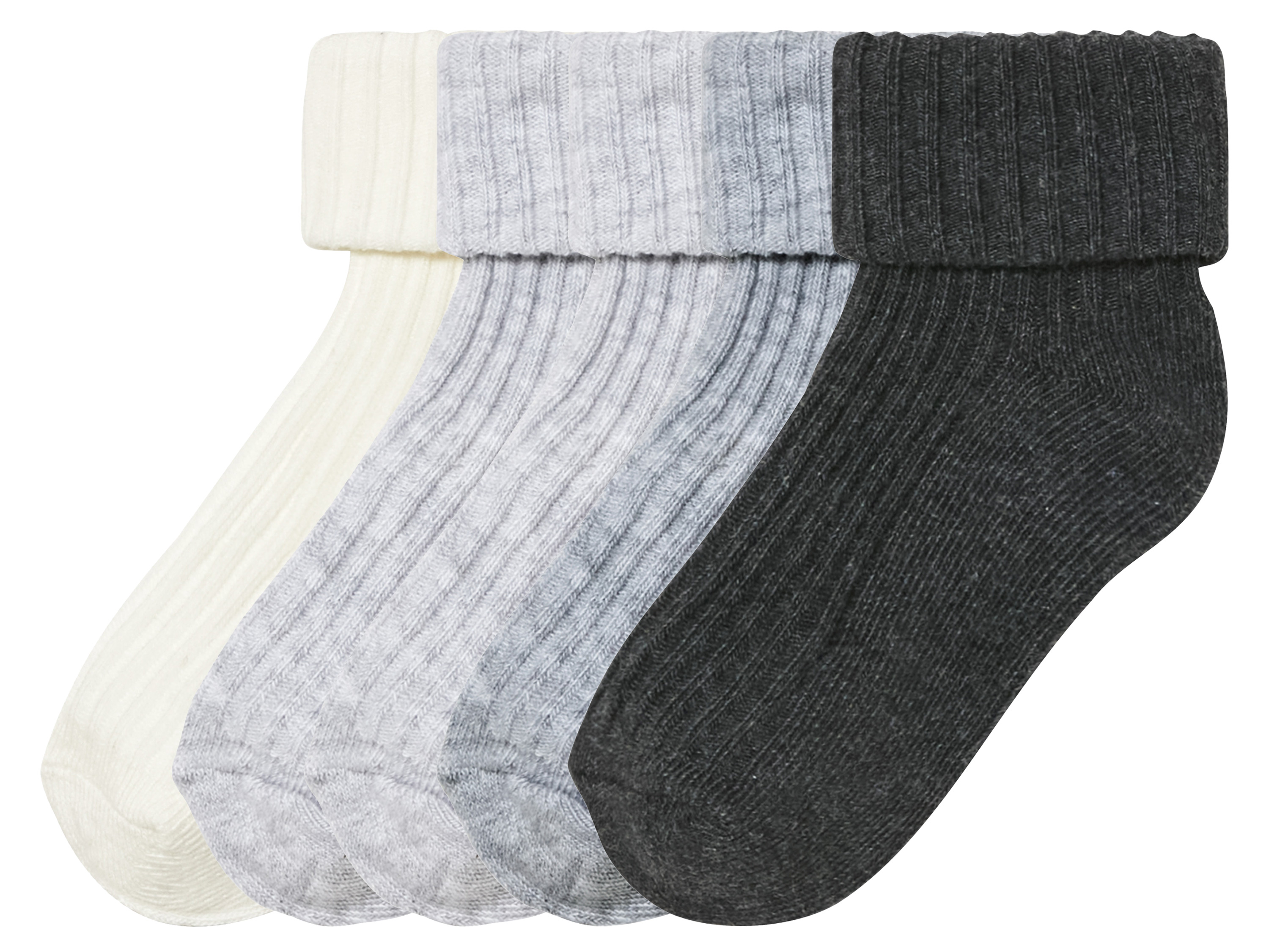 lupilu® Lot de 5 paires de chaussettes bébé (11-14, gris/noir/blanc)