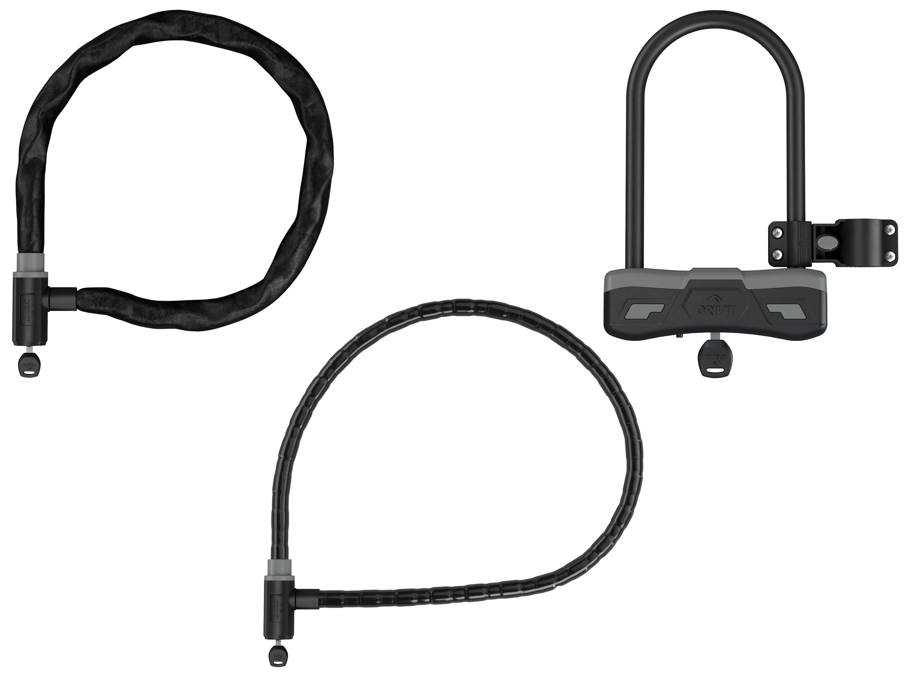 CRIVIT Antivol pour vélo en Chaîne, en U ou en câble