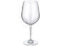 Un verre à vin vide et transparent avec un large calice et une tige fine.