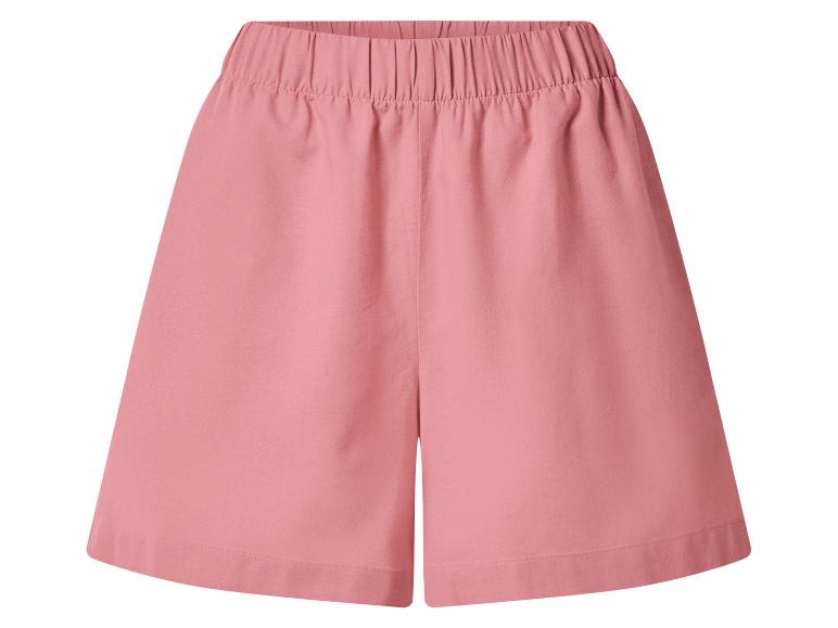 Short rose pour femme avec taille élastique.