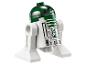 Figurine LEGO Star Wars R2-D2 verte et blanche.