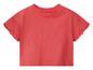 T-shirt corail à manches courtes avec boutons à l'épaule