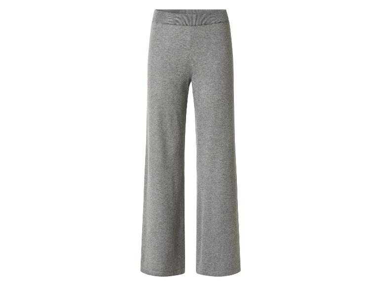 Pantalon large en maille gris pour femme