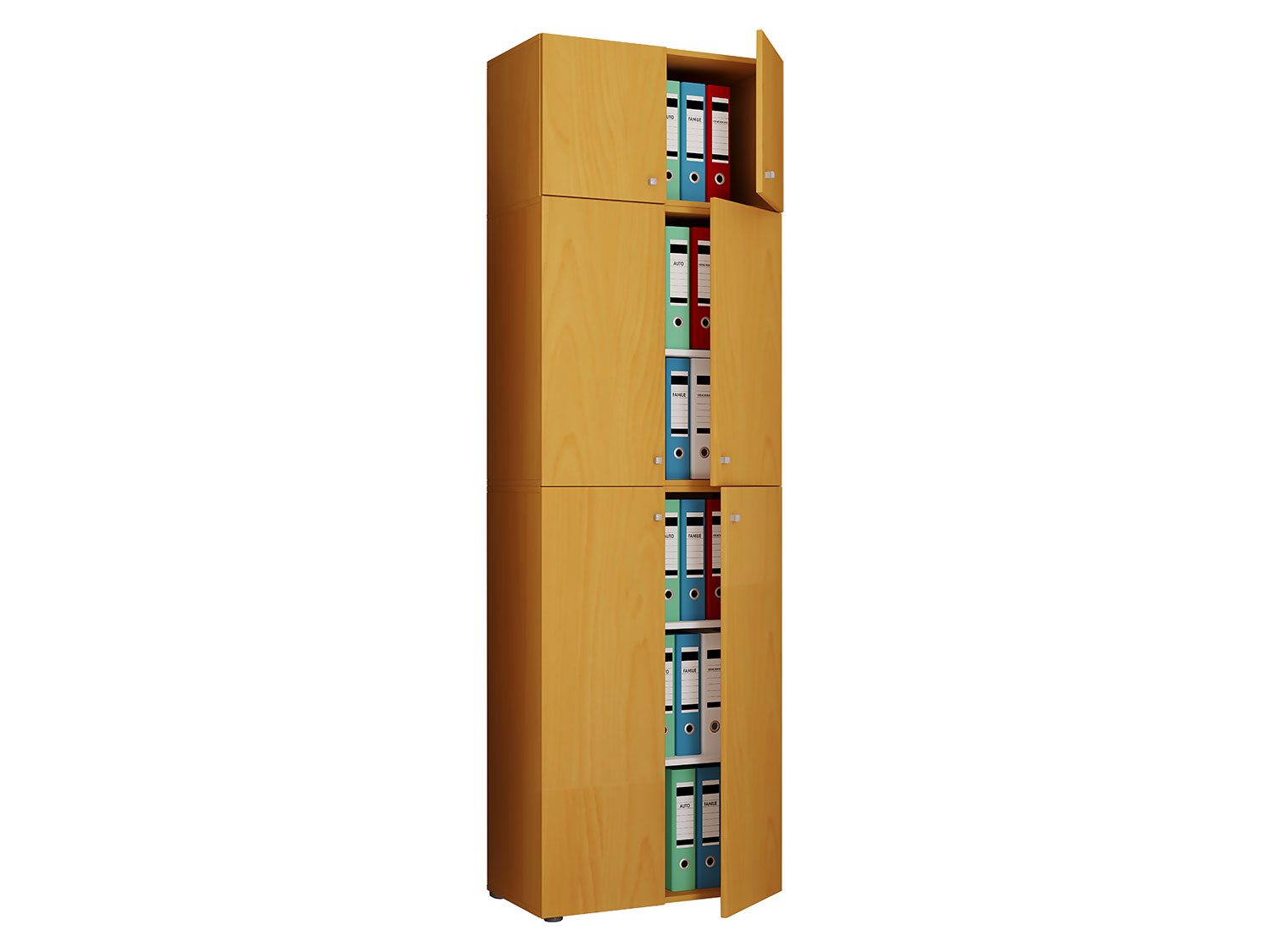 Armoire de bureau Lona (portes coulissantes, XXl, imitation hêtre)