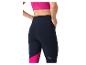 Leggings de sport bleu marine avec des détails fuchsia.