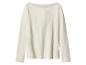 T-shirt crème à manches longues avec col bateau