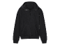 Un sweat-shirt à capuche noir avec fermeture éclair.